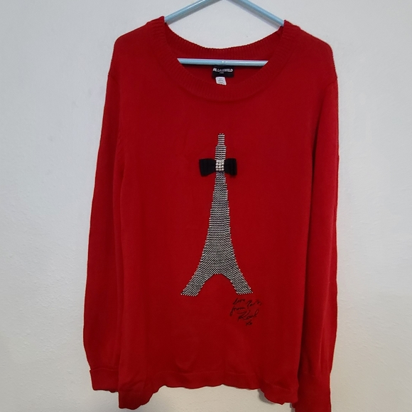 Karl lagerfeld pairs sweater red eiffel tower - Picture 5 of 14